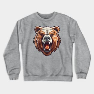 Angry grizzly bear head, ferocious predator Crewneck Sweatshirt